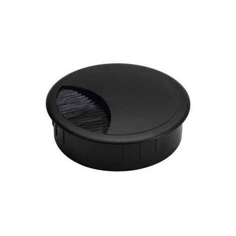 Passe-câble plastique 60 mm – Couleur noire – Pour gestion câbles électricité et informatique – Hettich