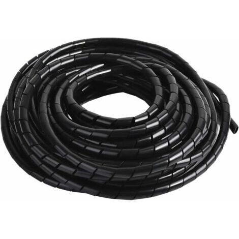 Passe-câbleCache Cable Spirale, 12m Gaine Cable Electrique Flexible Universel, Tube de Rangement pour Ranger ou Cacher les Câbles, Bricolage Protecteur de Câble pour Bureau à Domicile TV PC, Dia: 8mm,