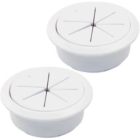 Passe-câbles de bureau (60 mm), 3 pièces, cache-câble blanc, en plastique ABS, pour acheminer les câbles et les fils à travers les bureaux.