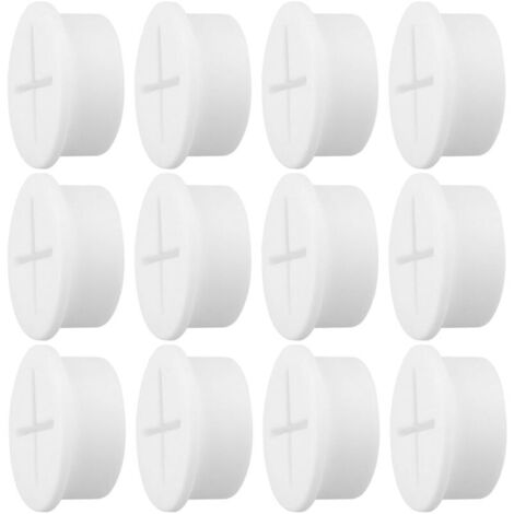 Passe-câbles de bureau, manchons en caoutchouc souple et silicone de 25 mm pour bureaux, tables et autres meubles, blanc (lot de 12)