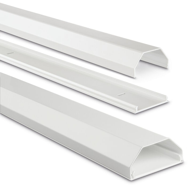 Passe-câbles en aluminium, rectangulaire, 110 x 5 x 2,6 cm, blanc Hama