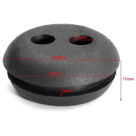 Passe-fil en caoutchouc à 2 trous UNIVERSEL Ø  intérieur 20 mm hauteur 11 mm