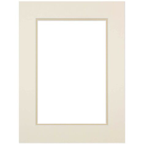 Passe-partout double beige 24x30 cm ouverture 15x20 cm, en carton - fabriqué en France