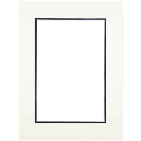 Passe-partout double blanc avec liseré noir 40x50 cm ouverture 30x40 cm, en carton - fabriqué en France