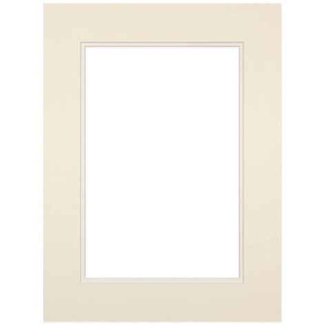 Passe-partout double blanc cassé 24x30 cm ouverture 15x20 cm, en carton - fabriqué en France