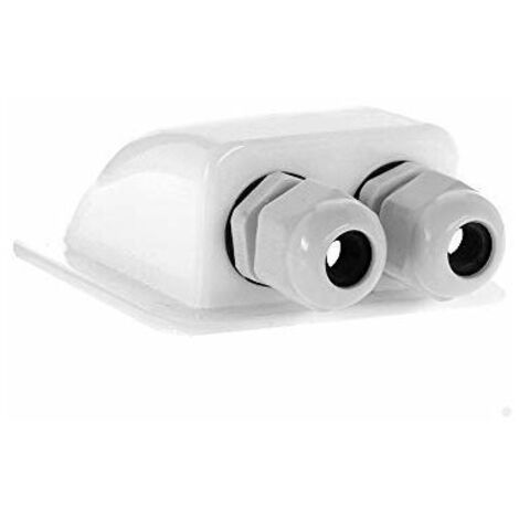 Passe-toit 2 entrées pour camping-car, caravane et bateau Passe-câble en ABS Blanc 1 pièce,
