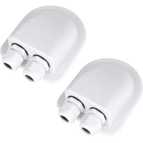 Passe-Toit Etanche en ABS, Lot de 2 Entrée de Câble de Toit,Passe Toit Camping Car,Double Entrée de Câble Solairepour Camping-Car, Caravane, Bateau (Blanc)