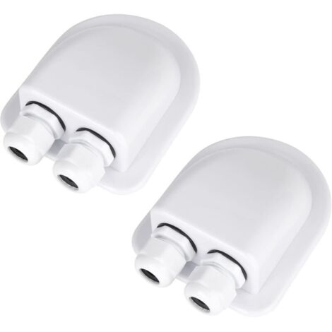 Passe-Toit Etanche en ABS, Lot de 2 Entrée de Câble de Toit,Passe Toit Camping Car,Double Entrée de Câble Solairepour Camping-Car, Caravane, Bateau (Blanc)