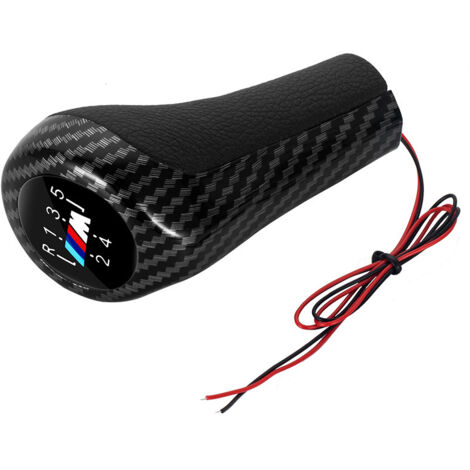 Passend für BMW E30, E60 und E84, beleuchteter 5-6-Gang-Schaltknauf, Autozubehör, M-Logo, blau, 6 Gänge, einteilig.