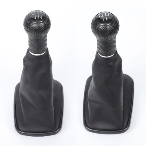 Passend für Bora Golf 4: Schwarze Leder-Schalthebel-Staubschutzhülle, Schalthebel, manuelle Steuerung, schwarze Linie, schwarzer Ring, kleines Loch, 5 Gänge, ein Set.