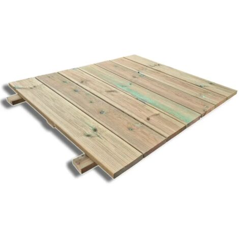 Passerella Modulare in Legno per Spiaggia, Pedana 106x100 cm in Pino Impregnato