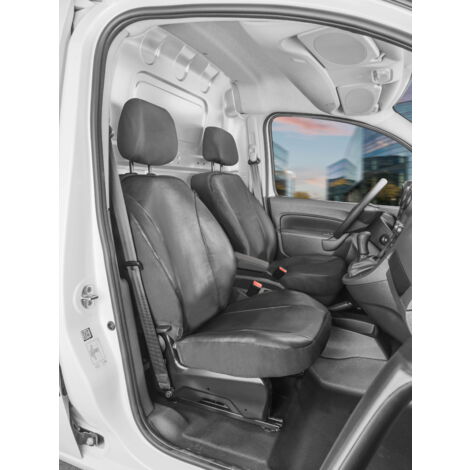 Passform Sitzbezug aus Kunstleder kompatibel mit Ford Transit Courier, 2 Einzelsitze vorne