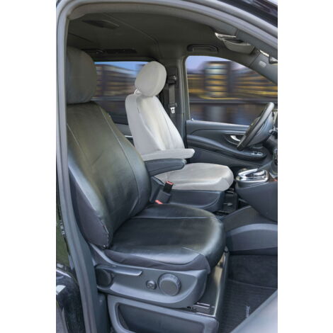 Passform Sitzbezug aus Kunstleder kompatibel mit Mercedes-Benz V-Klasse 447, Einzelsitz Beifahrer Armlehne innen