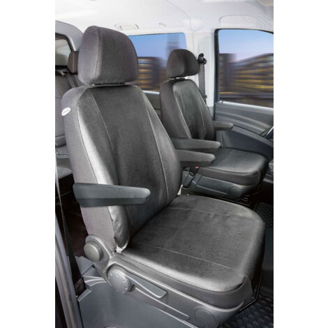 Passform Sitzbezug aus Kunstleder kompatibel mit Mercedes-Benz Viano/Vito, 2 Einzelsitze mit Armlehne innen & außen