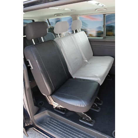 Passform Sitzbezug aus Kunstleder kompatibel mit VW T6, Einzelsitz hinten