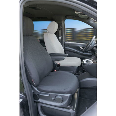 Passform Sitzbezug aus Stoff kompatibel mit Mercedes-Benz V-Klasse 447, Einzelsitz Beifahrer Armlehne innen
