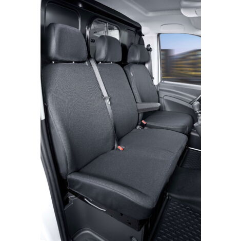 Passform Sitzbezug aus Stoff kompatibel mit Mercedes-Benz Viano/Vito, Einzelsitz Armlehne innen & Doppelbank