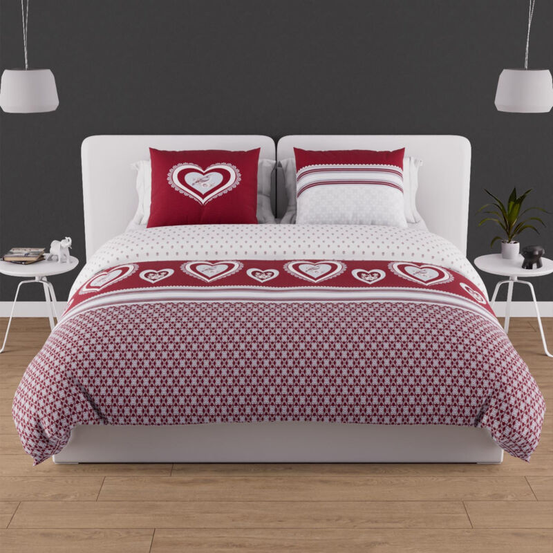 Soleil D Ocre - Parure housse de couette en coton 57 fils 240x220 cm passion rouge, par Soleil d'ocre