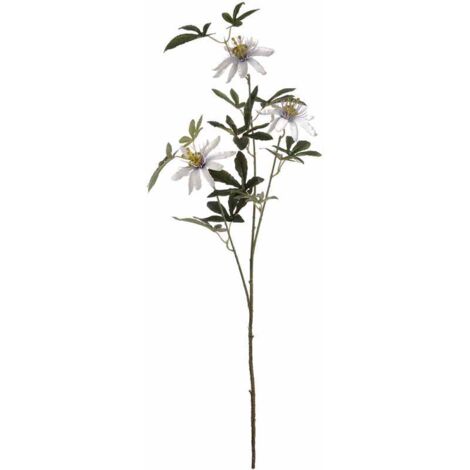 Passion Spray Artificial Flower (Single Stem) - Fabric/Plastic - L8 x W28 x H89 cm - White