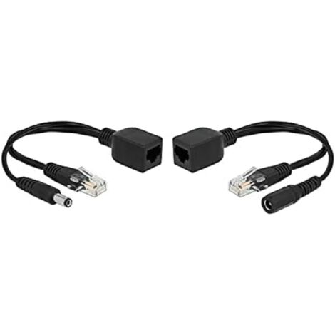 Passives PoE Adapter Set RJ-45 DC 5,5 x 2,1mm Verwendung: Zur Stromübertragung über ein Patchkabel