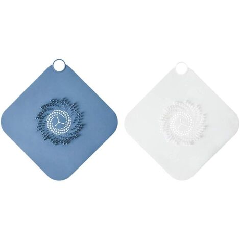 Passoire à Cheveux pour évier de Vidange, 2 Pièces de Couverture de Drain de Douche en SiliCône, Attrape-Cheveux, Filtre de Piège à Cheveux à Drain Carré pour Salle de Bain et Salle de Douche-Fei Yu