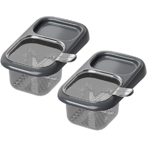 Passoire à déchets de cuisine amovible (2 pièces grises)