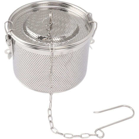 Passoire à épices avec chaînette de suspension, boules à thé en acier inoxydable, filtre, épices à soupe, panier de séparation, diamètre 14 cm/5,5 pouces