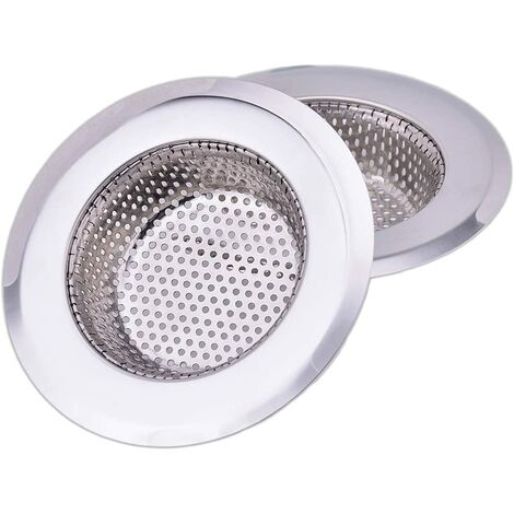 Passoire à panier pour évier de cuisine en acier inoxydable à rebord de 4,5 pouces de diamètre, grand (lot de 2)