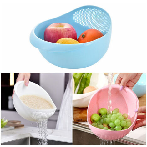 Passoire à riz multifonctionnelle en plastique pour laver et filtrer le riz, panier à fruits et légumes, outils de cuisine