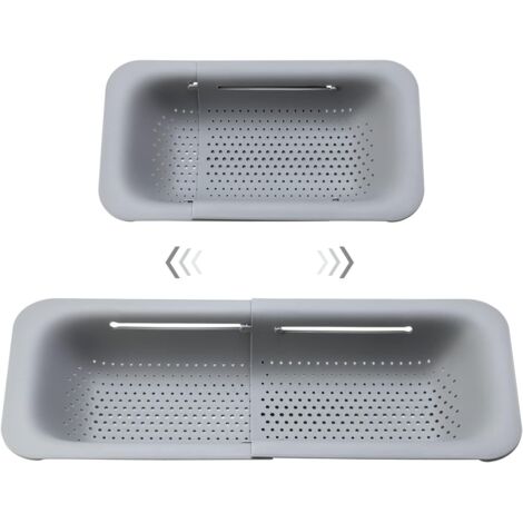 Passoire au-dessus de l'évier, panier de passoire extensible de cuisine, plateau de lavage pliable pour fruits, légumes, égoutter les pâtes et les plats secs