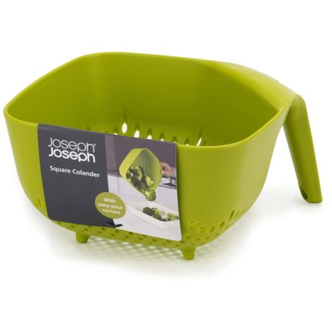 Passoire carrée moyen modèle plastique Joseph Joseph 19,1 x 20,5 x 13,6 cm Vert