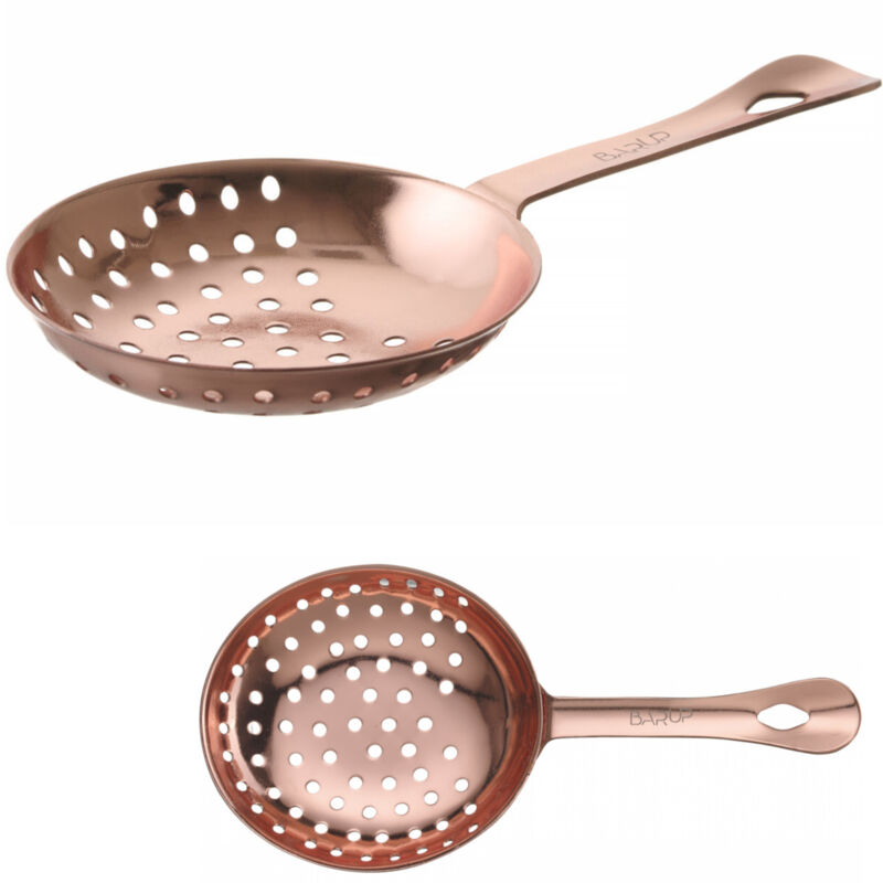 Passoire de barman pour filtrer les boissons et cocktails Julep 160 x 76 mm - cuivre