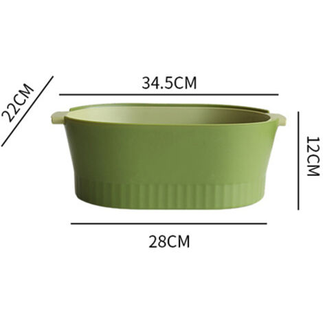 Passoire de Cuisine à Double Couche Détachable, Grande Capacité Profonde, Set de Passoires en Plastique Vert pour Égouttage
