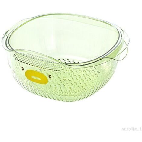 Passoire de cuisine, bol de rangement polyvalent, mélange, passoire alimentaire robuste, panier de lavage à Double vert petit