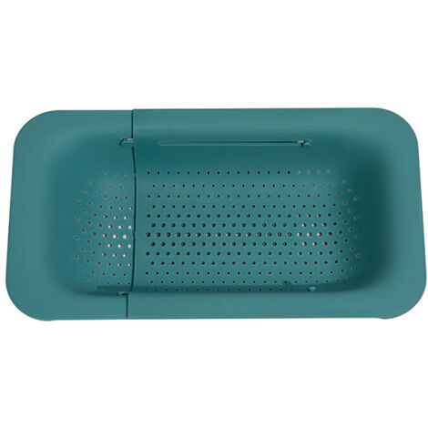 Passoire de cuisine pliable et extensible, à poser sur l'évier, en silicone, portable et réglable, pour laver fruits, légumes et nouilles (vert)