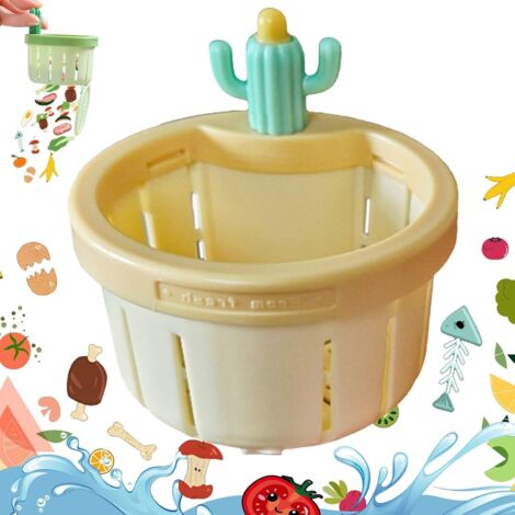 Passoire d'évier Cactus, passoire d'évier à pression automatique améliorée 2024, panier d'évier Cactus (1 pièce jaune)