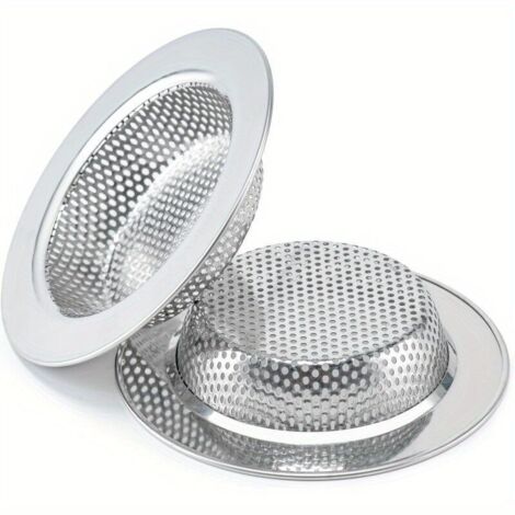 Passoire d’évier en acier inoxydable 304 – 2 pièces, panier de drainage robuste avec bouchon, double couche sécurisée, adaptée à la plupart des éviers de cuisine