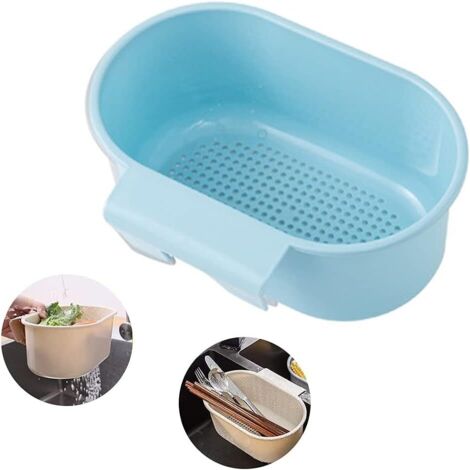 Passoire d'évier multifonctionnelle pour filtrer les déchets de cuisine et laver les fruits et légumes. Panier égouttoir pour copeaux.