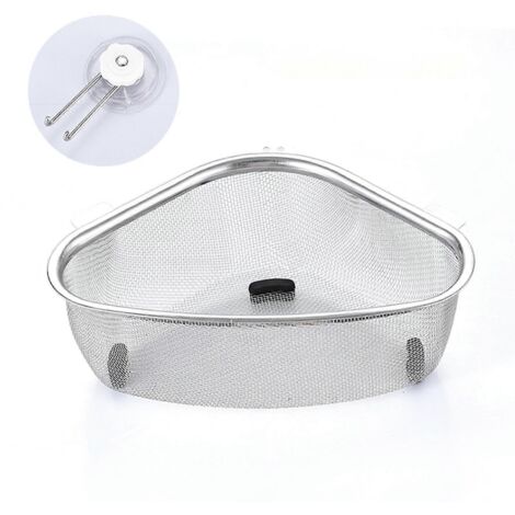 Passoire d'évier, panier égouttoir, organisateur de rangement pour bar, restaurant, maison, portable et durable, filtre à œufs et épluchures de légumes argenté