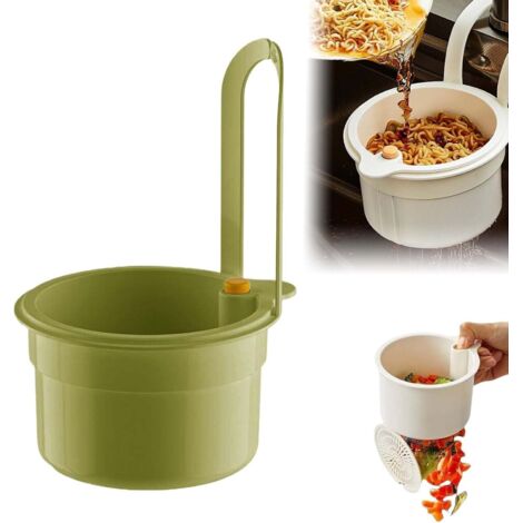 Passoire d'évier verte avec grille d'égouttage - Collecteur efficace de déchets alimentaires, filtre d'évier pour restes et ordures, complet