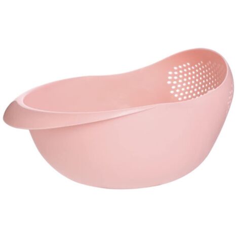 Passoire en plastique de qualité alimentaire, haricots de riz, pois, filtre de lavage, passoire, égouttoir, accessoires de cuisine, robuste et facile à utiliser (rose)