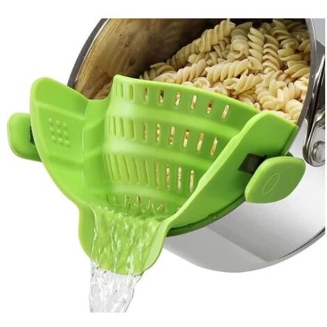 Passoire en Silicone clipsable tamis/égouttoir alimentaire avec clip pour casseroles, poêles, bols dequalité pliable, passoire