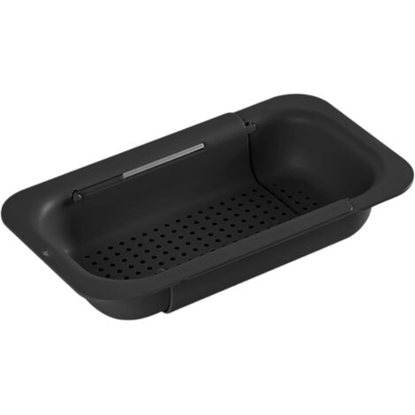Passoire extensible pour évier de cuisine - Égouttoir à pâtes - Idéal pour laver les légumes et les fruits (noir)