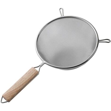 Passoire Mailles Fines de Bonne qualité en Acier Inoxydable, Tamis la Farine en Acier INOX avec, Poignée Mailles Fine, Passoire Mailles avecpoignée passoire Cuisine pour égoutter. (Argenté 16cm)
