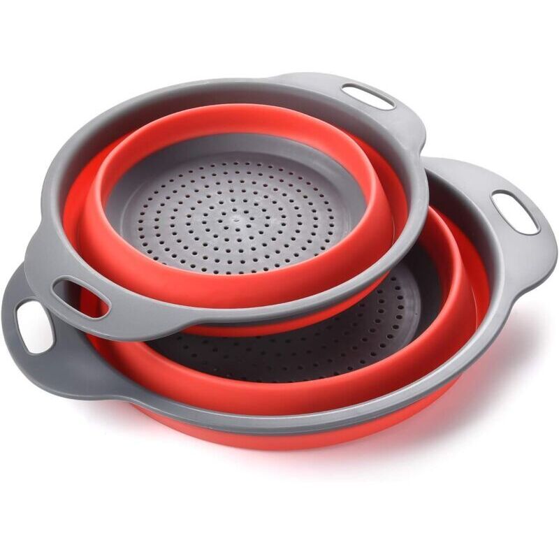 Passoire pliable en silicone, passoire/tamis en silicone pliable pour cuisine sur évier, respectueux de l'environnement, non toxique, facile à