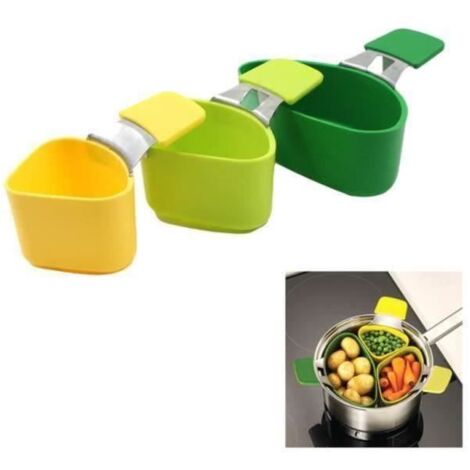 Passoire Pliable en Silicone - Vapeuranneau - 3 pièces - 85/116/147mm - Acier inoxydable - Design Contemporain