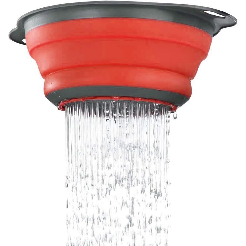 Passoire Pliable Silicone, Colander Set, Portable Panier de Fruits, Économisez de l'espace de Cuisine, Facile à Nettoyer, 2 Tailles, y Compris 8