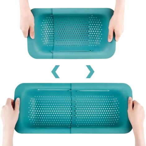 Passoire sur l'évier – Laver les légumes et les fruits, égoutter les pâtes cuites et les plats secs – Extensible – New Home Kitchen Essentials