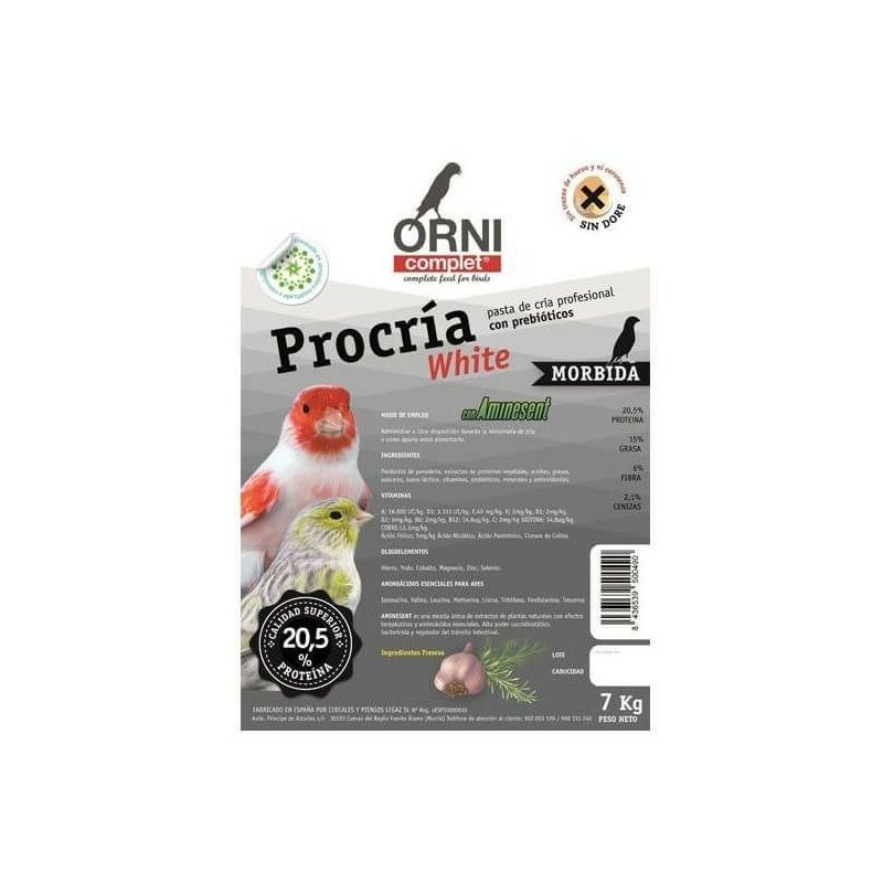 

Pasta blanca mórbida PROCRÍA WHITE ORNICOMPLET 4 KG
