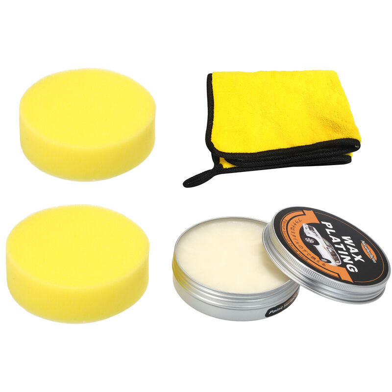 

Happyshop - Pasta de pulido de coche Cera dura Pintura Kit de reparacion de aranazos Cera de estilo de coche,Cera dura para coche + dos esponjas + 1